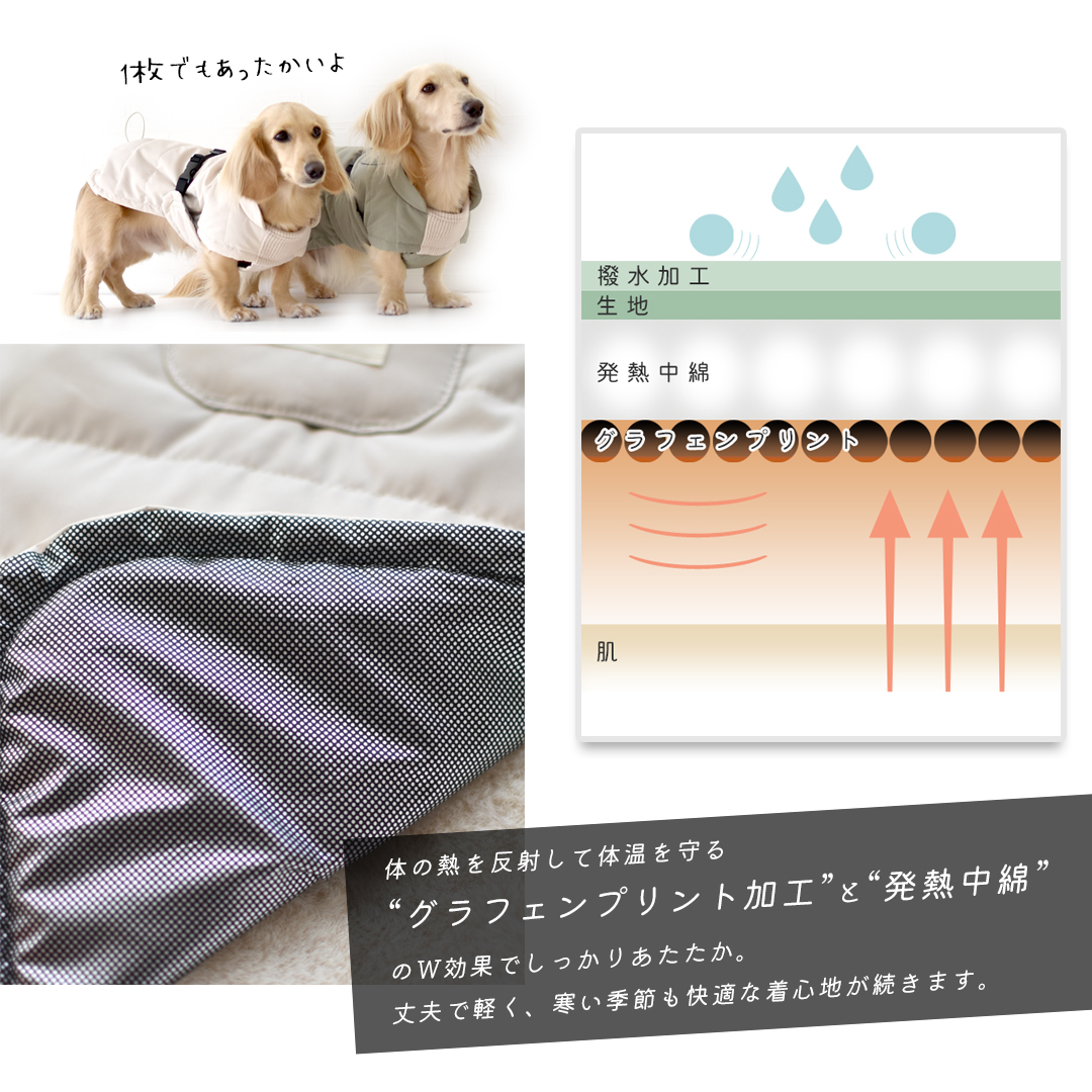 新品犬用温かお洋服XS 発熱アウター 機能性アウター 暖か snowdrop犬用防寒服 冬用コート