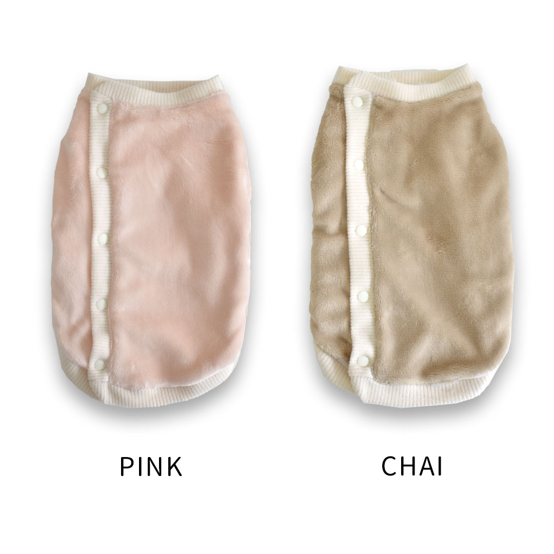 Wボア背中ボタン ベスト ダックスサイズ  着せやすい ペット 犬の服 猫服 裏ボア あったか 防寒着 もこもこ 可愛い 暖かいゆうパケット対応 | ブランド登録なし | 12