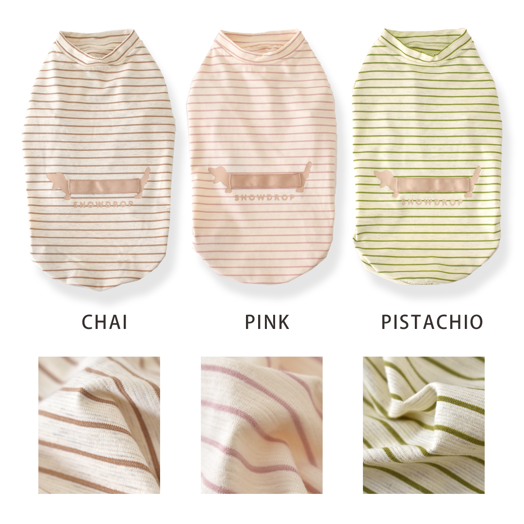 ボーダーロングダックス タンクトップ ダックスサイズ 名入れ 刺繍 春 夏 犬 服 涼しい タンクトップ 犬服 snowdrop のびのび 着せやすい ゆうパケット対象 | ブランド登録なし | 14