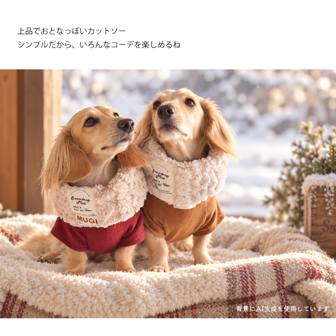 (10月20日12時迄早割10％OFF)起毛フレンチ袖 名前入り プリント  ダックスサイズ 犬服 snowdrop あったか ストレッチ ゆうパケット対応 | ブランド登録なし | 06