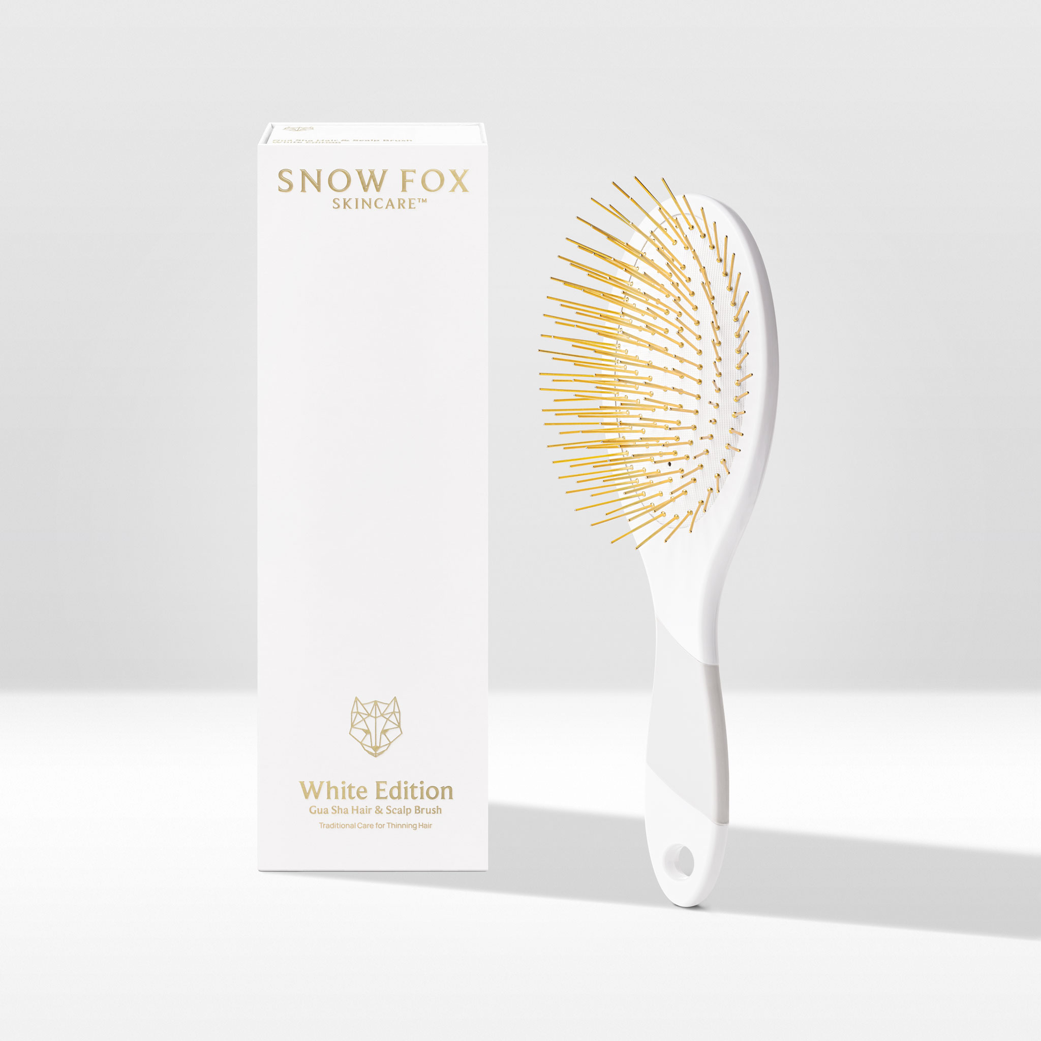 SNOW FOX SKINCARE NEW プレミアム FOX カッサ ヘアブラシ ホワイト