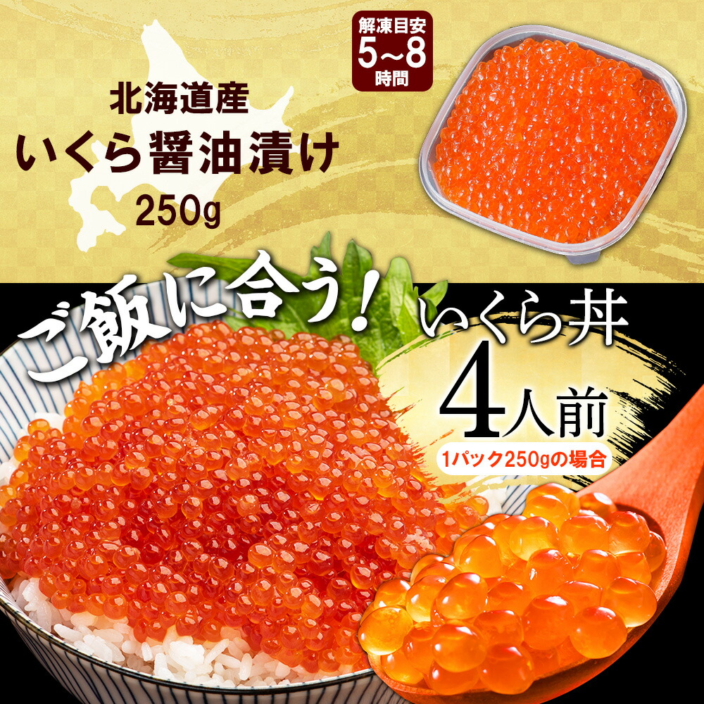 北海道産 いくら 醤油漬け 250g 化粧箱入 イクラ 海鮮 ギフト 食品 海鮮丼 : 100099 : 北海道市場「北国からの贈り物」 - 通販 -  Yahoo!ショッピング