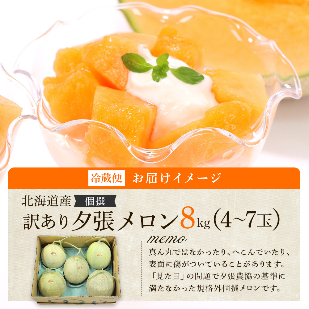 北国からの贈り物 夕張メロン 訳あり 北海道産 2-4玉 計4kg 個選
