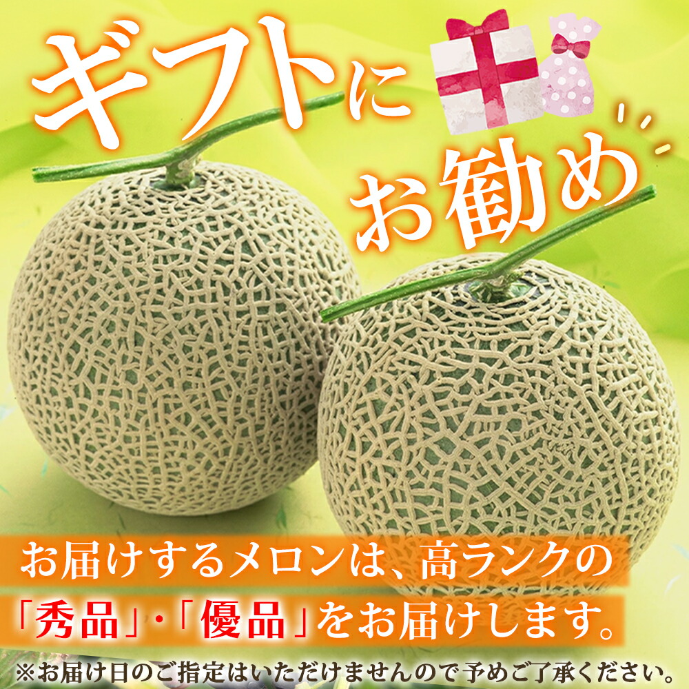 北国からの贈り物 メロン 北海道 アサヒメロン 計2.6kg 優品or秀品 2玉