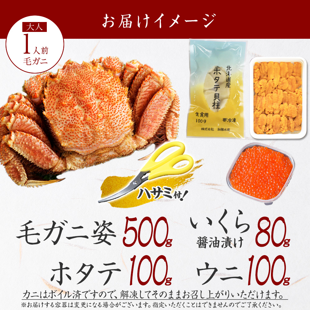 北国からの贈り物 海鮮セット 贅沢海鮮三昧セット カニ 北海道 毛蟹 か