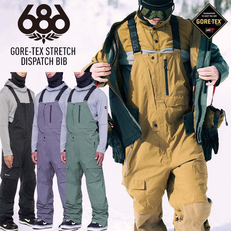 美品686 stretch dispatchビブパンツGORE-TEX22/23 686 ○ GORE-TEX STRETCH DISPATCH BIB PNT カラー:BLACK M