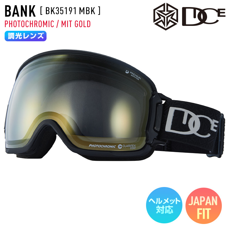 2024 DICE ダイス BANK バンク スノーボード ゴーグル BK35194 MBK レンズ: 調光×MITゴールドミラー スキー