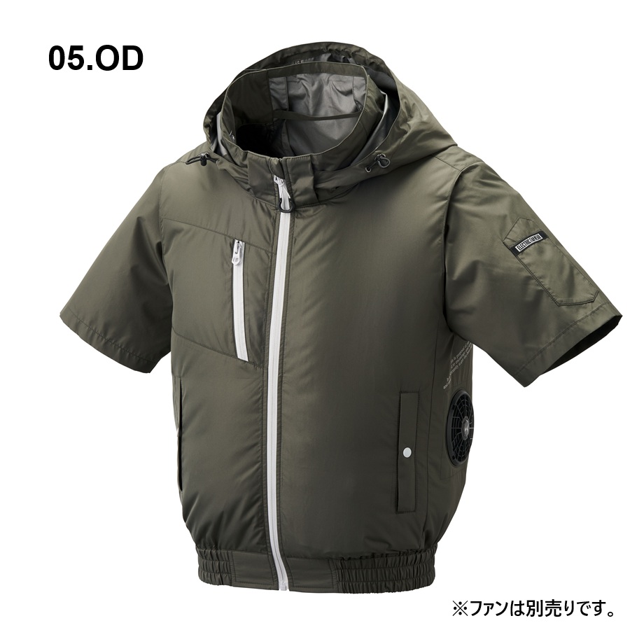 アタックベース S-7L 8845 空調風神服 チタンフード 半袖