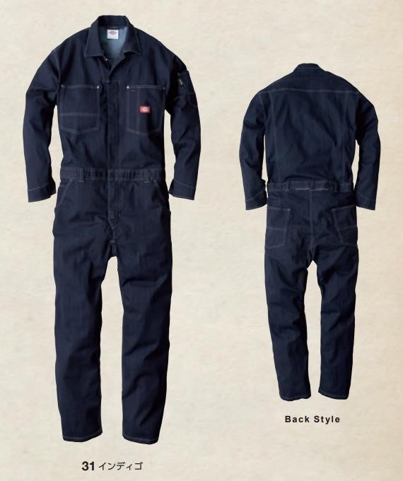 SS-5L D-756 CORDURAストレッチデニムツナギ DICKIES 作業服 オール