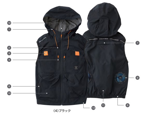 S-LL 0309-06 EF用ベスト G.G. EFウェア 空調服 作業服 軽量 遮熱