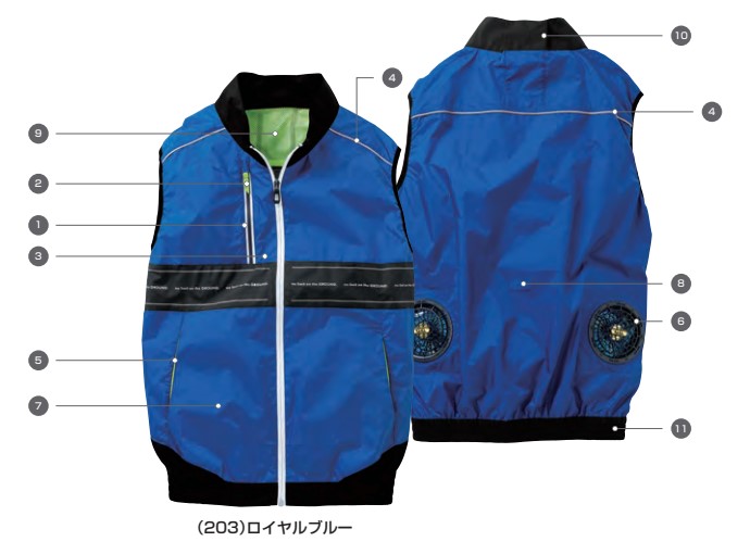 S-LL 8329-06 EF用ベスト G.G. EFウェア 空調服 作業服 遮熱 チタン 