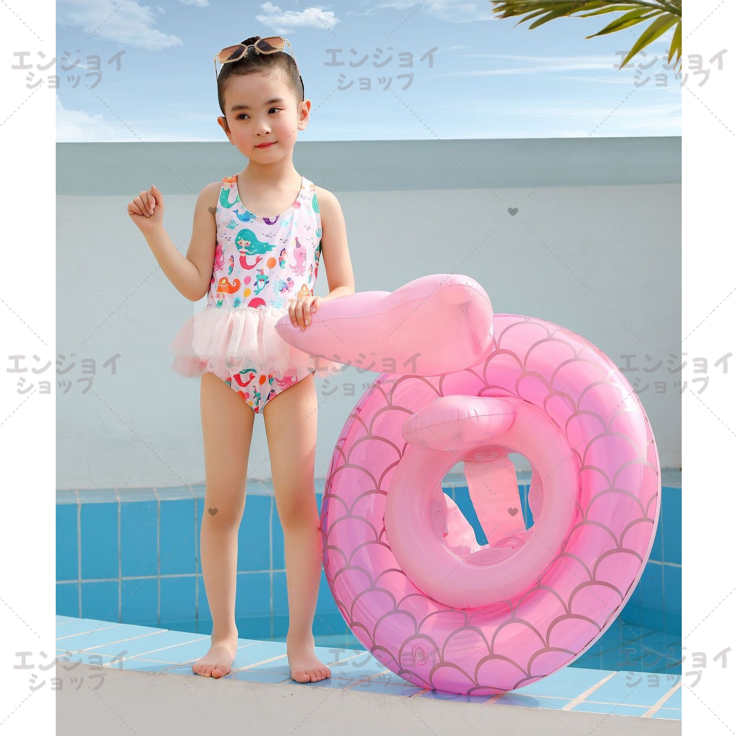 SNS話題 浮き輪 子供 子供用 ベビー キッズ 足入れ付きフロート 60cm 海水浴 水遊び プール ビーチ 人気 カワイイ 浮き具 海  ビーチグッズ マーメード