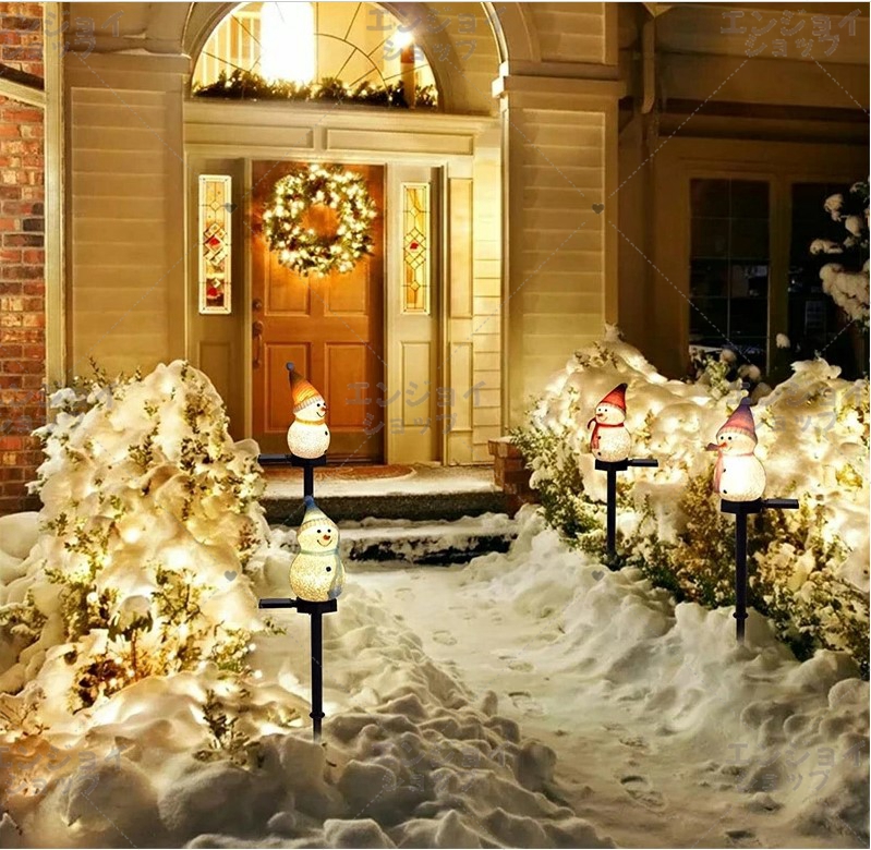 4個セット クリスマス飾りライト サンタクロース クリスマスツリー 雪だるま ソーラー充電 防水 屋外 置物ライト クリスマス 自動点灯 ガーデン インテリア｜so-enjoy｜14