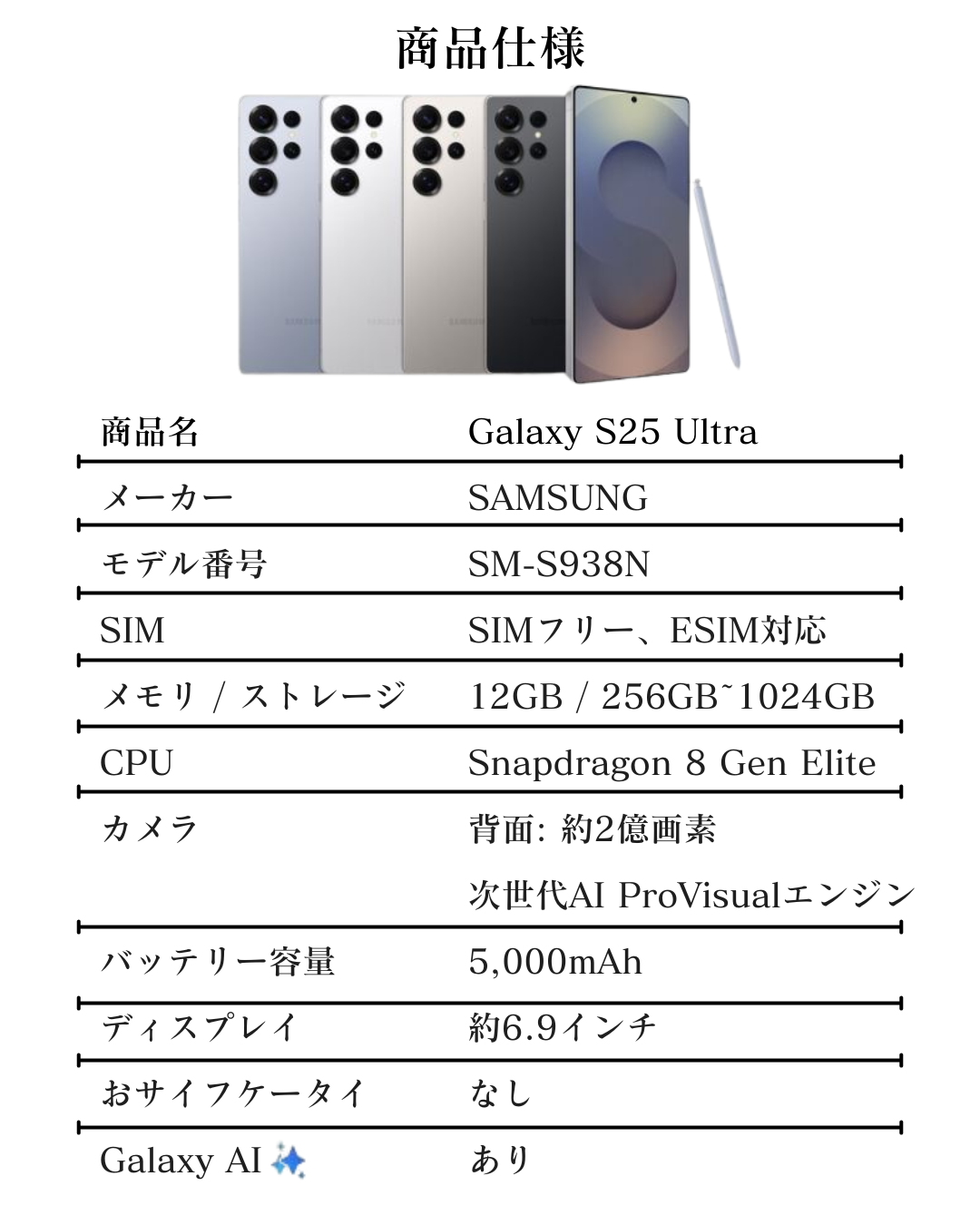 Galaxy S S25 Ultra 本体 SIMフリー[Bランク 256GB] : スマホと