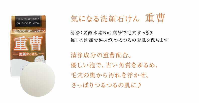 気になる洗顔石けん 重曹