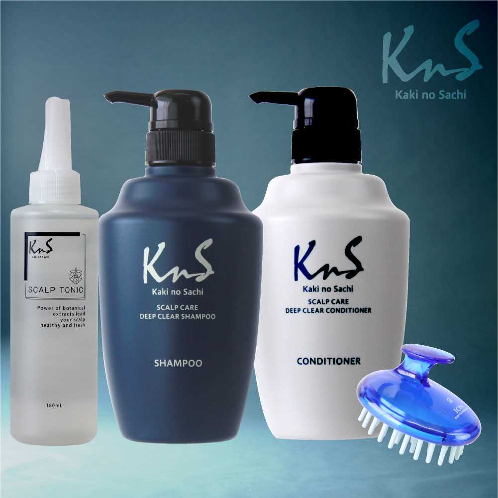 KnSスカルプシャンプー＋コンディショナー＋トニック＋ブラシ（4