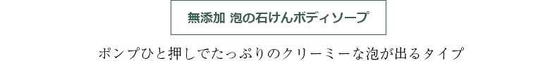 無添加 泡の石けんボディソープ