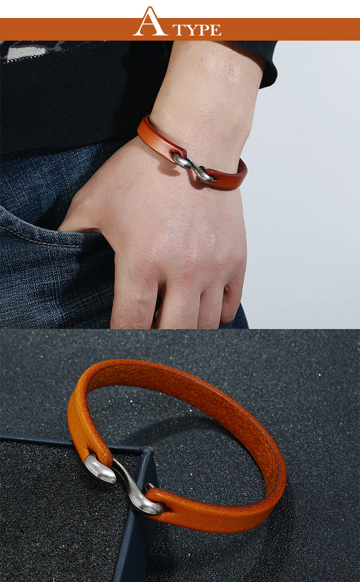 ブレスレット 本牛革 本革 ブレス ミサンガ 腕輪 アクセサリー ユニ