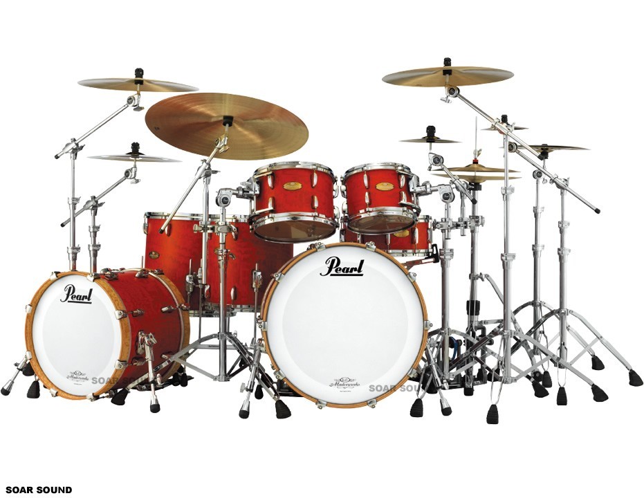 Pearl パール ドラムセット MASTER WORKS マスターワークス STUDIO シェルセット Red Satin Over Tamo  w／Bass Drums: Natural Hoops : 10010579 : SOAR SOUND - 通販 - Yahoo!ショッピング