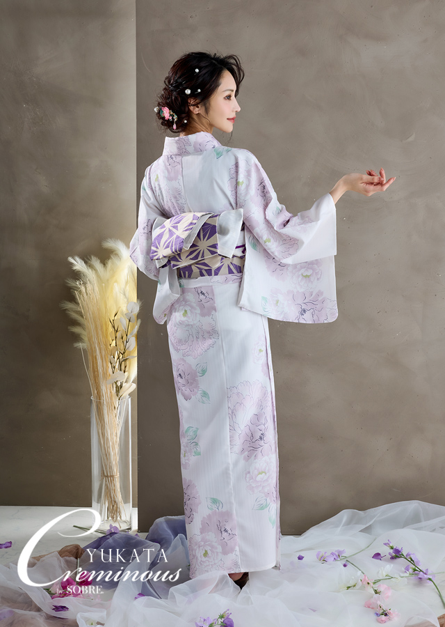 モダンフラワー柄浴衣セット GRL グレイル モダンフラワー柄浴衣セット