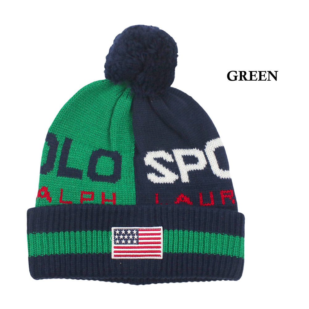 ポロ ラルフローレン POLO Ralph Lauren ポンポン付き ニット帽 POLO 