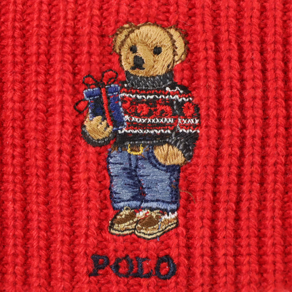 ポロ ラルフローレン メンズ レディース ポロベア ニットキャップ POLO Ralph Lauren Holiday Bear 毛糸 帽子 ニット帽  PC1143 返品交換不可