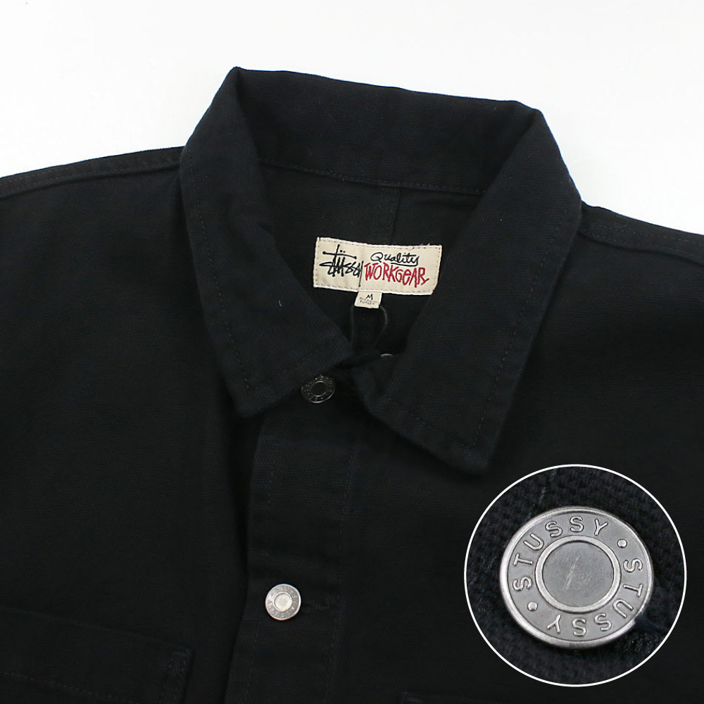 ステューシー メンズ ジャケット アウター ブルゾン 長袖 襟付き 黒 無地 カジュアル ストリート 115588
