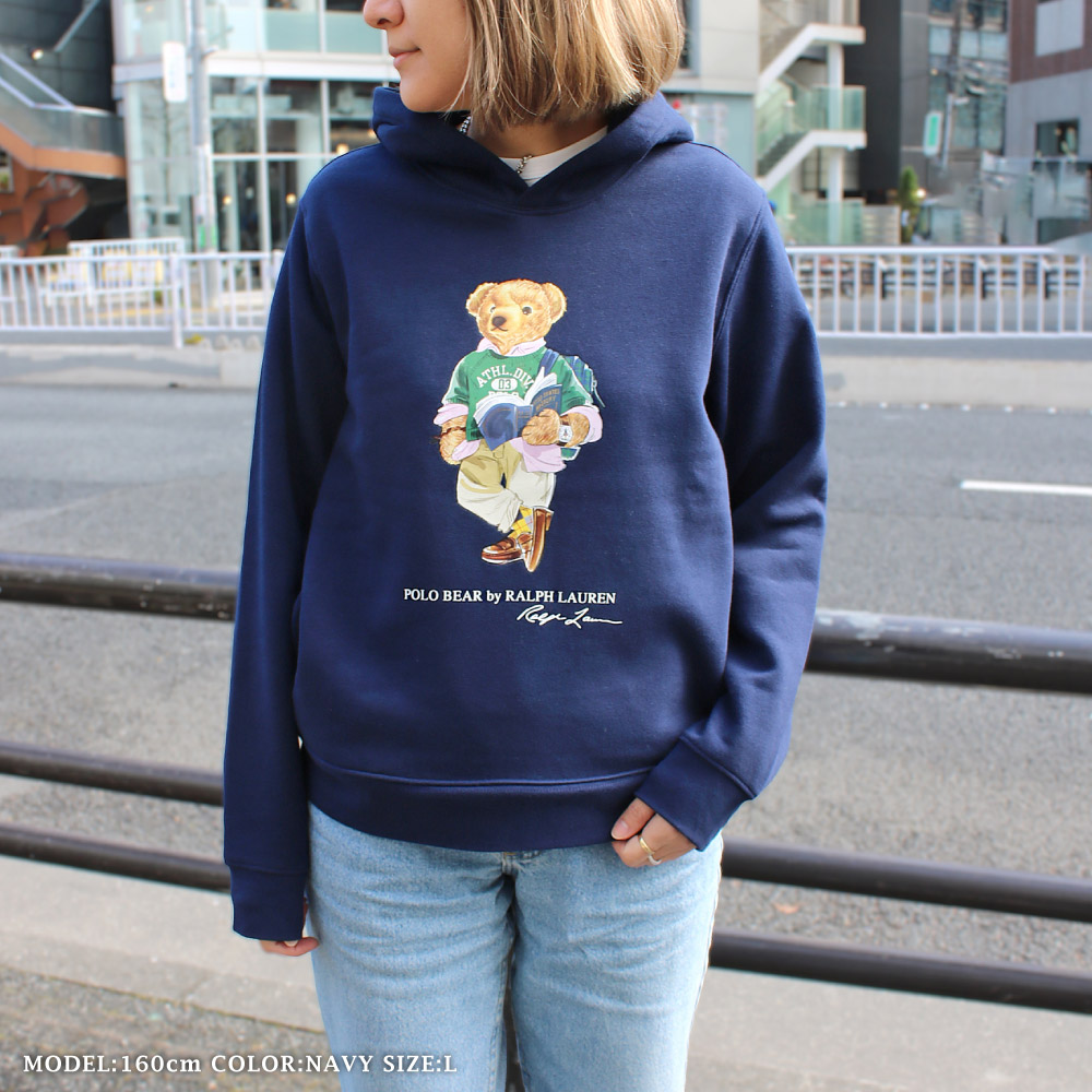 新品ラルフローレン ポロ 裏起毛 パーカーネイビー M RalphLauren