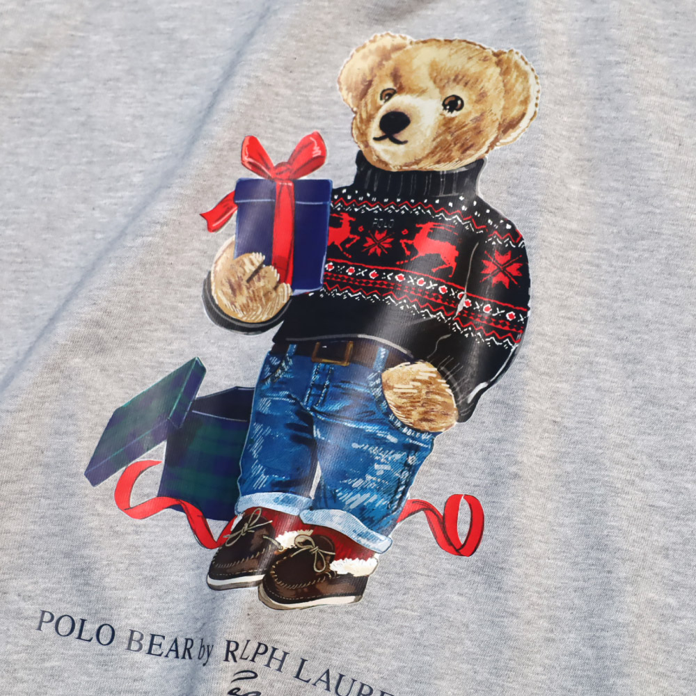 ポロ ラルフローレン ボーイズ レディース ポロベア 長袖 Tシャツ フード付き POLO Ralph Lauren BOYS ロンT 薄手  フーディー クマ 返品交換不可