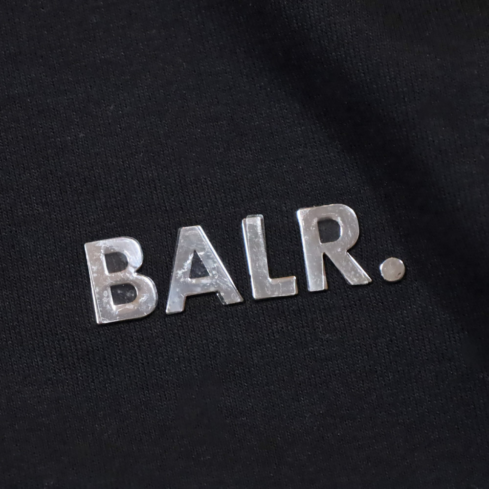 ボーラー メンズ ブランド メタル ロゴ ジップ パーカー ファスナー BALR. Q-Series Straight Zip Thru Hoodie  B1267.1001 ストレート フード ジップアップ