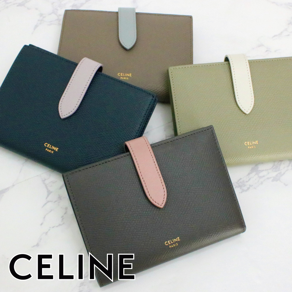 CELINE セリーヌ ラージ 折り財布 ストラップウォレットカーキ