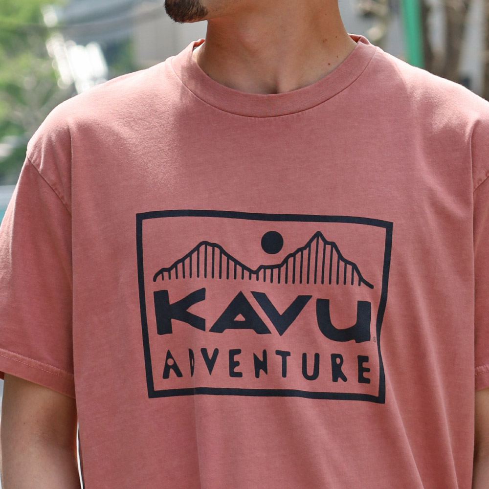 カブー KAVU メンズ 半袖 Tシャツ SET OFF トップス ロゴ プリント 綿