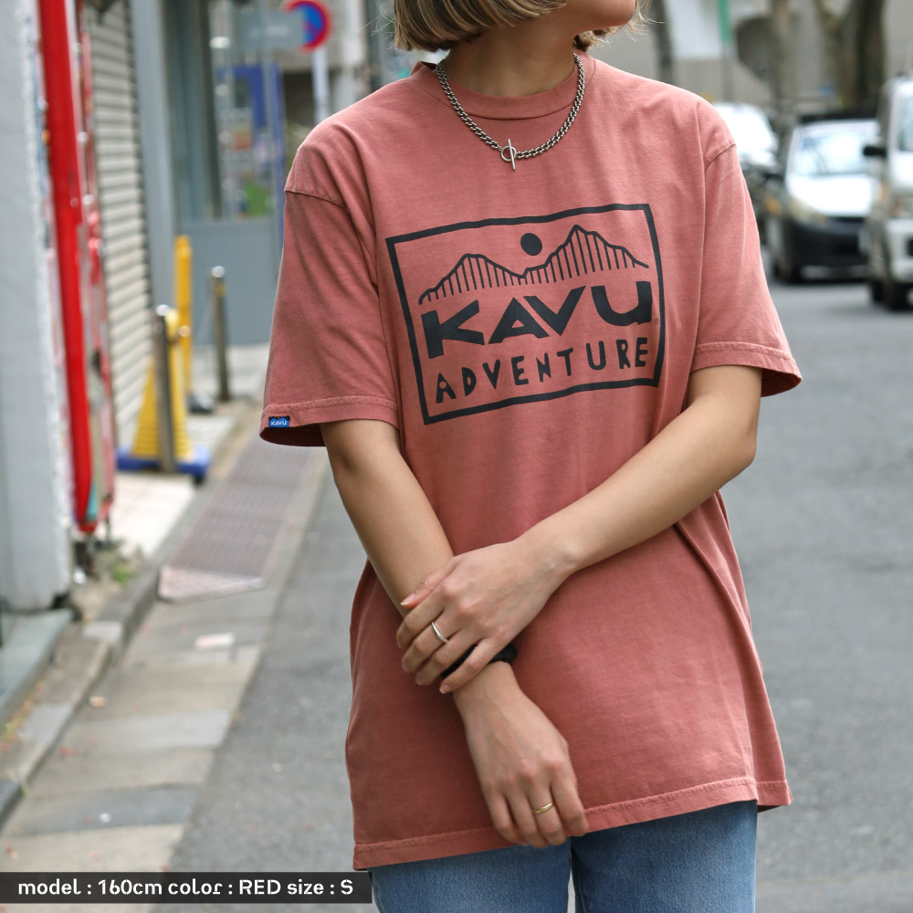 カブー KAVU メンズ 半袖 Tシャツ SET OFF トップス ロゴ プリント 綿