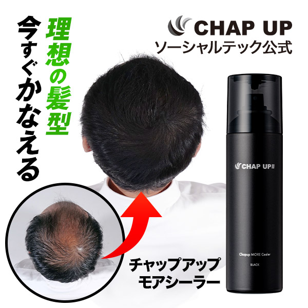 公式 チャップアップ ブラック スプレー 150g 1本 モアシーラー 増毛スプレー ハゲ隠し 白髪隠し 無臭タイプ ボリュームアップ