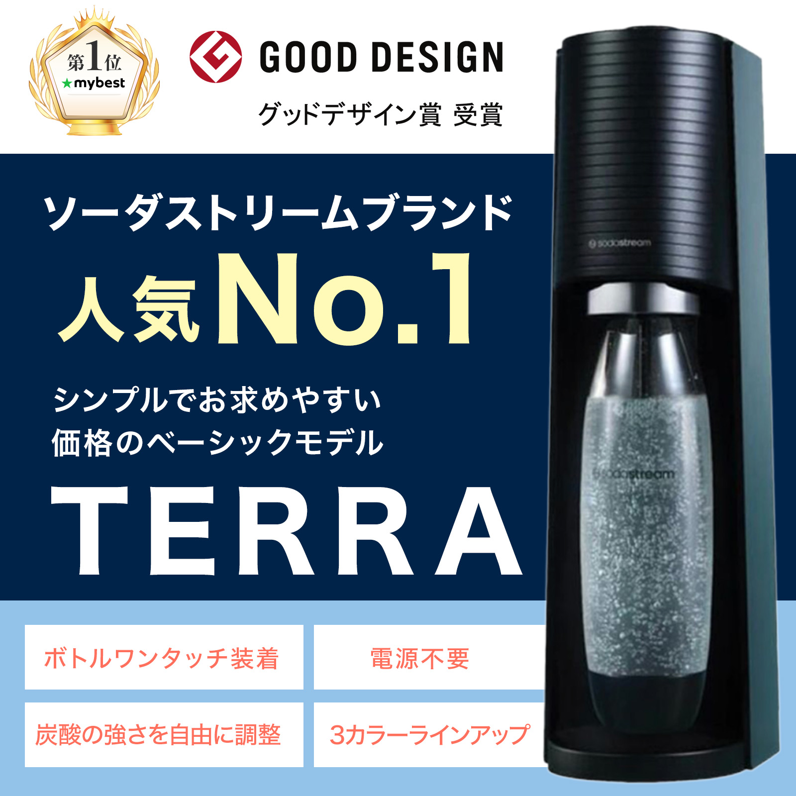 【今なら26%OFF!】ソーダストリーム TERRA(テラ)スターターキット 特別パッケージ<炭酸水メーカー> 「爆買」 関連画像2