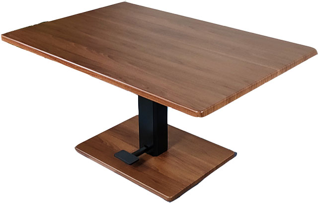 昇降式テーブル 幅120cm 木製 北欧 テーブル 高さ調節 リビング