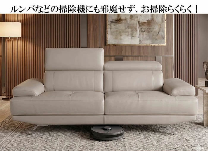 ソファ高級本革 可動式ヘッドレスト 2人掛け 3人掛けソファ ポケット