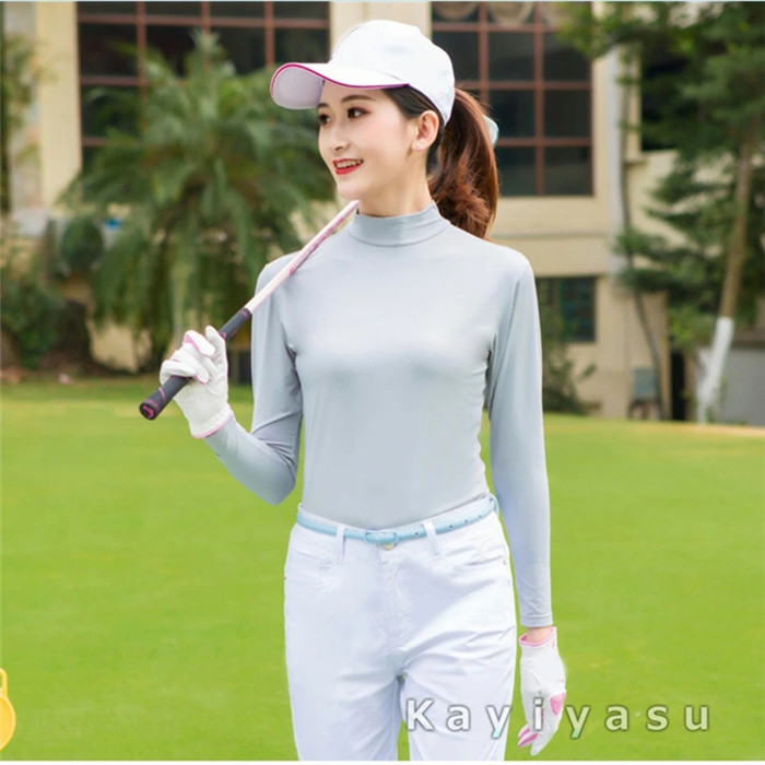 ホワイト 白 L UVカットインナー プリーツスカート ゴルフレディース セット