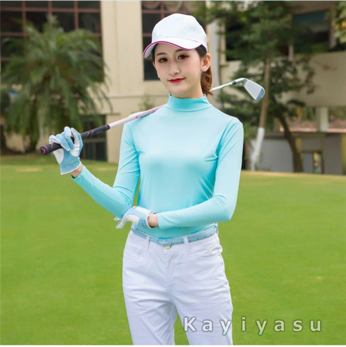 ゴルフウェア レディース インナーウェア 日焼け防止 冷感 シャツ 軽量 白