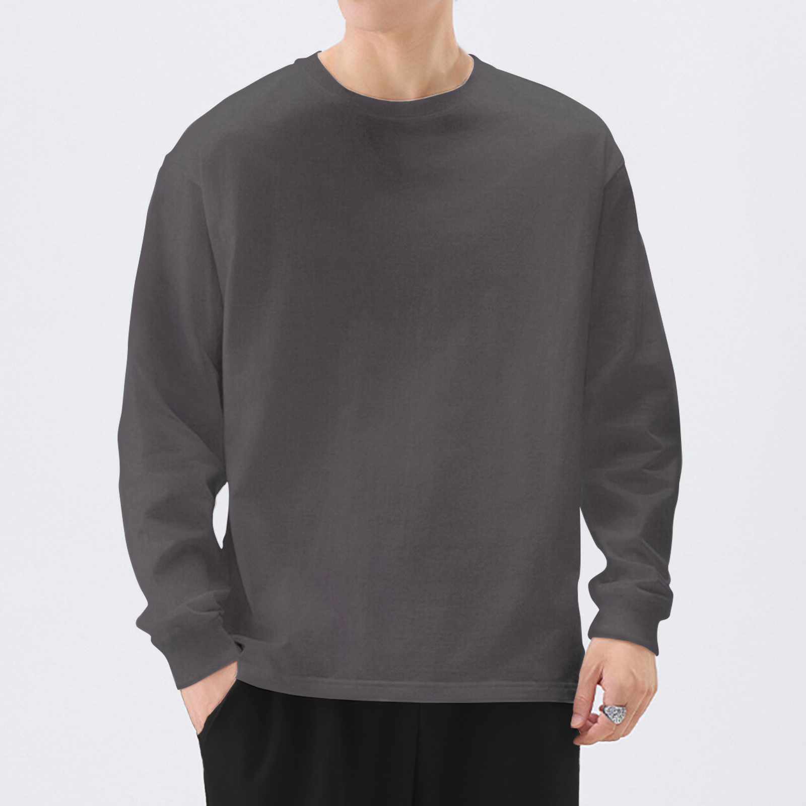 よかじー Sサイズロンティー 長袖 Tシャツ メンズ 100%綿 9.2オンス 無地 肉厚生地 クルーネック