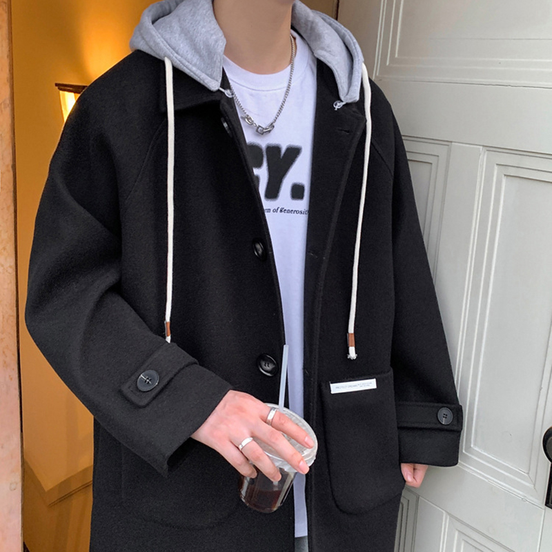 チェスターコート メンズ ロングコート 韓国ファッション フード付き