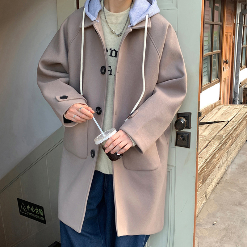チェスターコート メンズ ロングコート 韓国ファッション フード付き