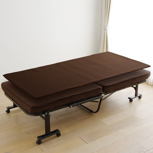 アイリスオーヤマ　折りたたみベッド　OTB-MTN　ブラウン【完成品】