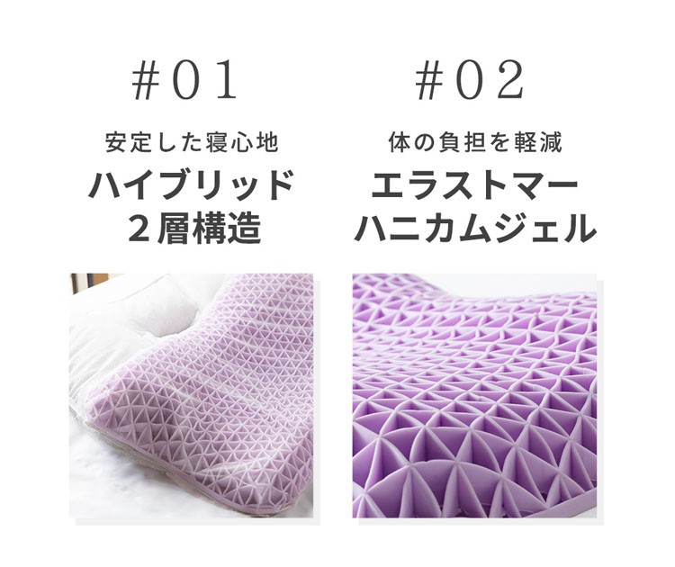 BREATHAIR ブレスエアー ハニカ厶ジェルマット枕 カバー付き 2個セット