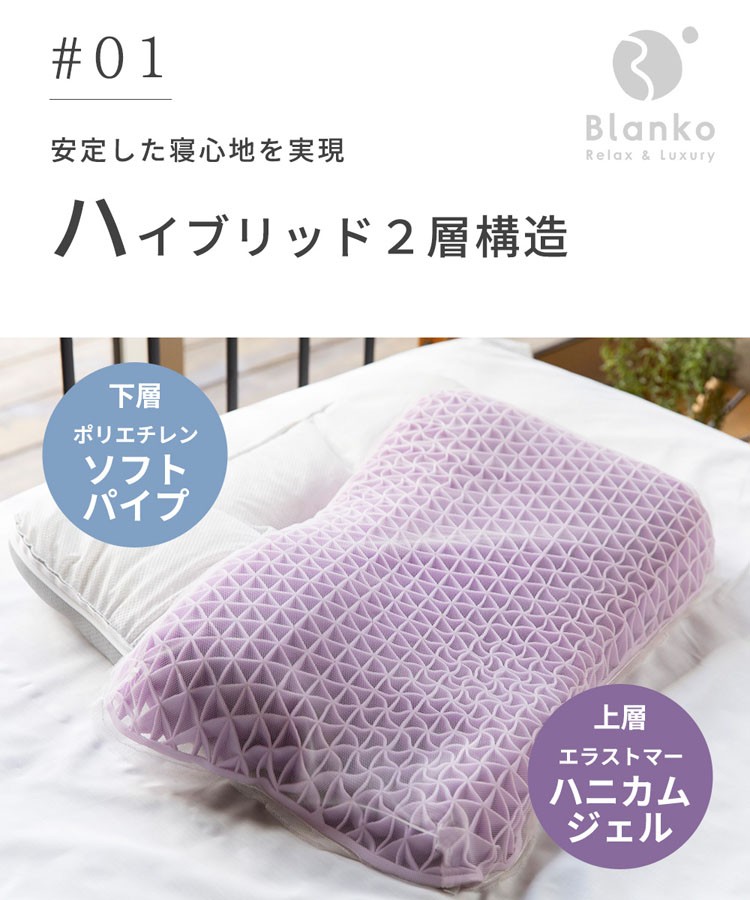 枕 まくら ジェル枕 ハニカムジェル 肩こり 快眠枕 ピロー いびき防止