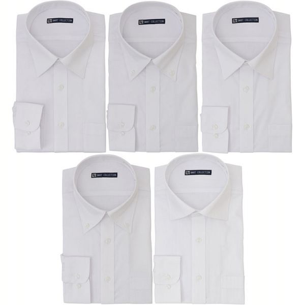 ビジネスシャツ 長袖 白 ドビー織 5枚セット BWD5 (D) 【OU】｜sofort｜02