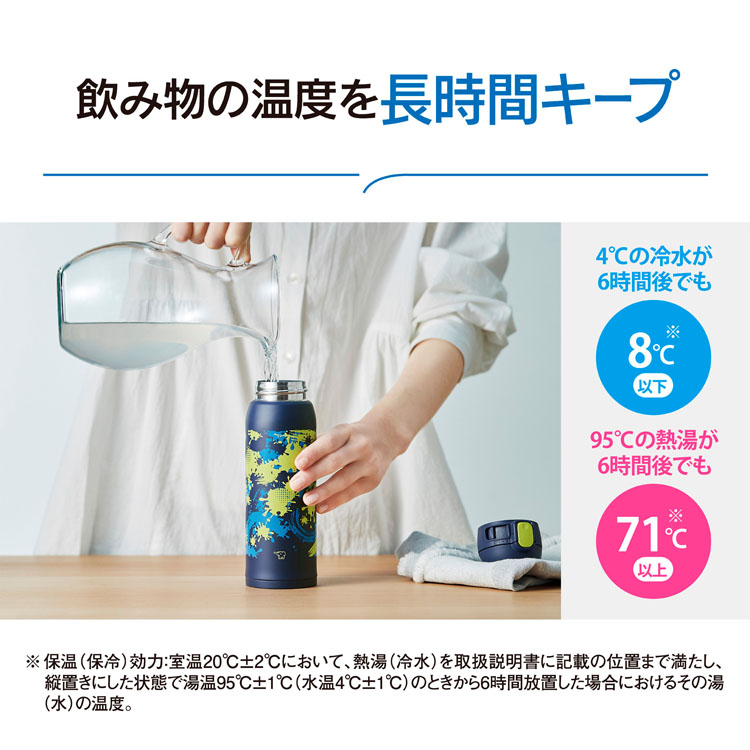 ステンレスボトルワンタッチ480mlシームレスせんマグボトル水筒ワンタッチマグマグボトルお手入れ簡単子供柄0.48smwm48象印ステンレスボトルワンタッチ480ml象印ステンレスマグ 