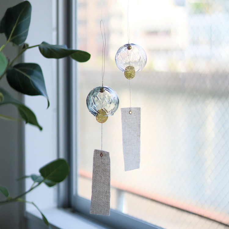 風鈴インブルームチャイムシンプルインテリアガラス夏真鍮おしゃれクレエインブルームウィンドチャイムCreer 