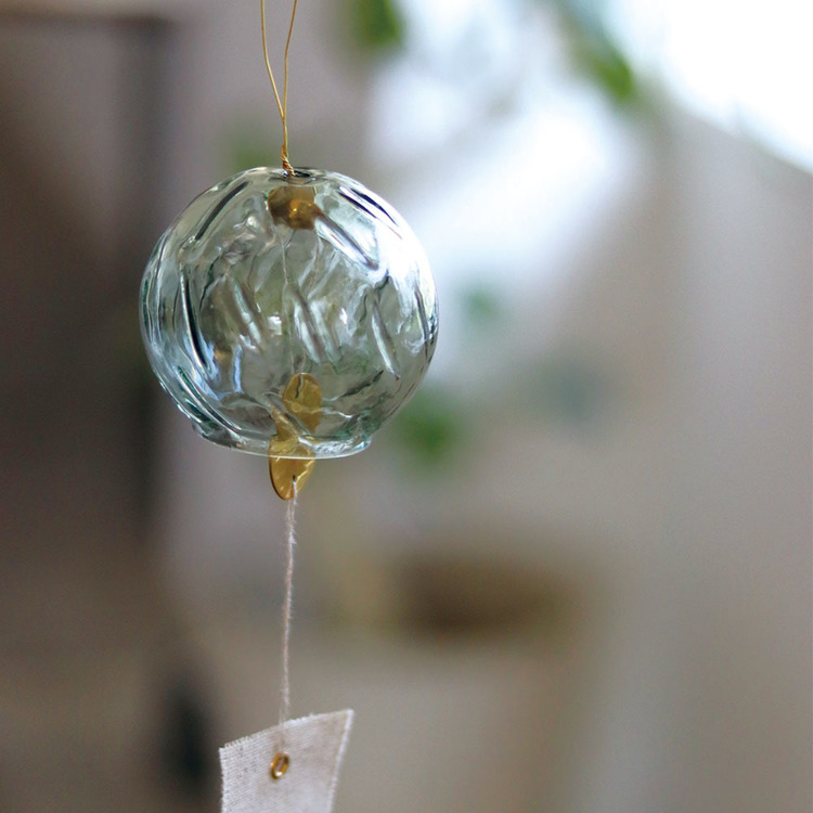 風鈴インブルームチャイムシンプルインテリアガラス夏真鍮おしゃれクレエインブルームウィンドチャイムCreer 