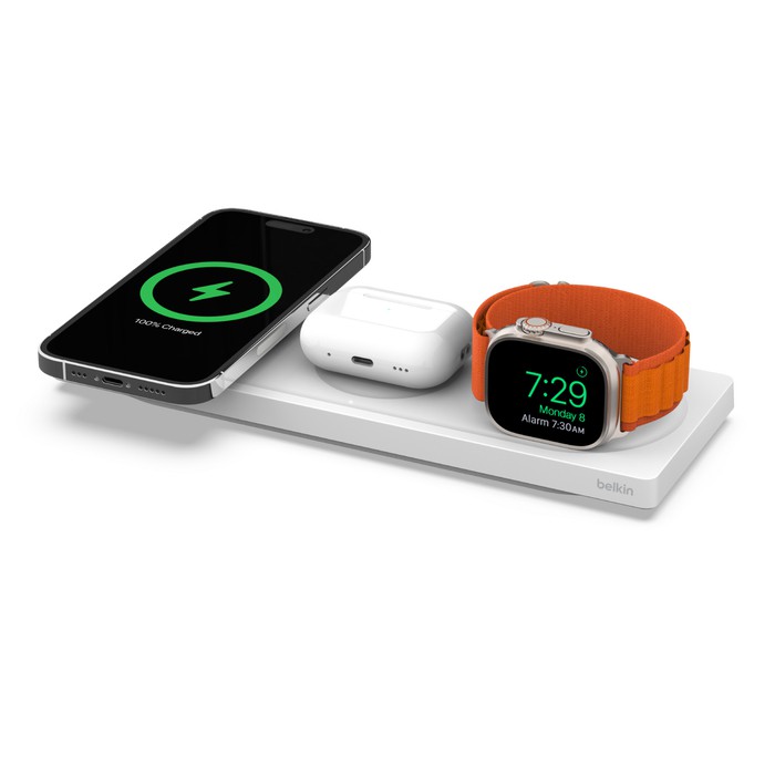 BELKIN MagSafe 3-in-1 ワイヤレス充電パット ホワイト (電源アダプタ